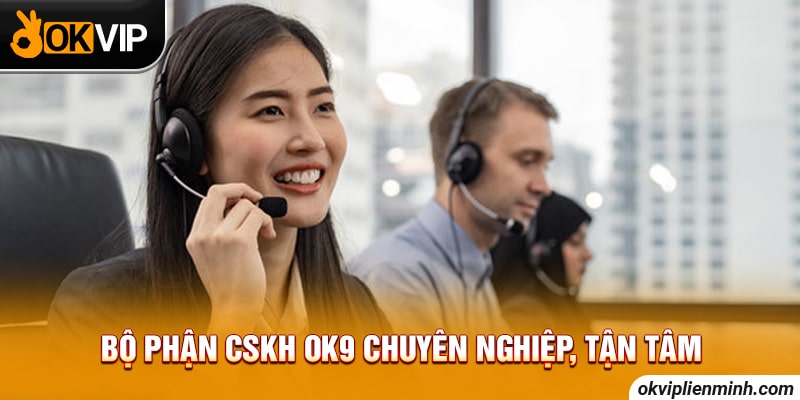 Bộ phận CSKH OK9 chuyên nghiệp, tận tâm